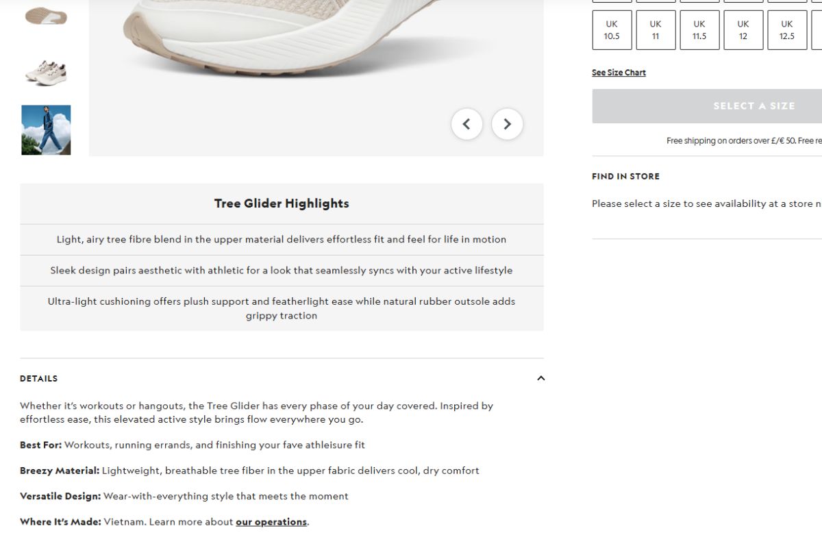 Allbirds Tree Climber Trainer Product Description "Sleek design pairs aesthetic with athletic"