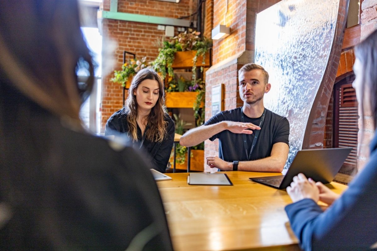 Lumen SEO team in a meeting.